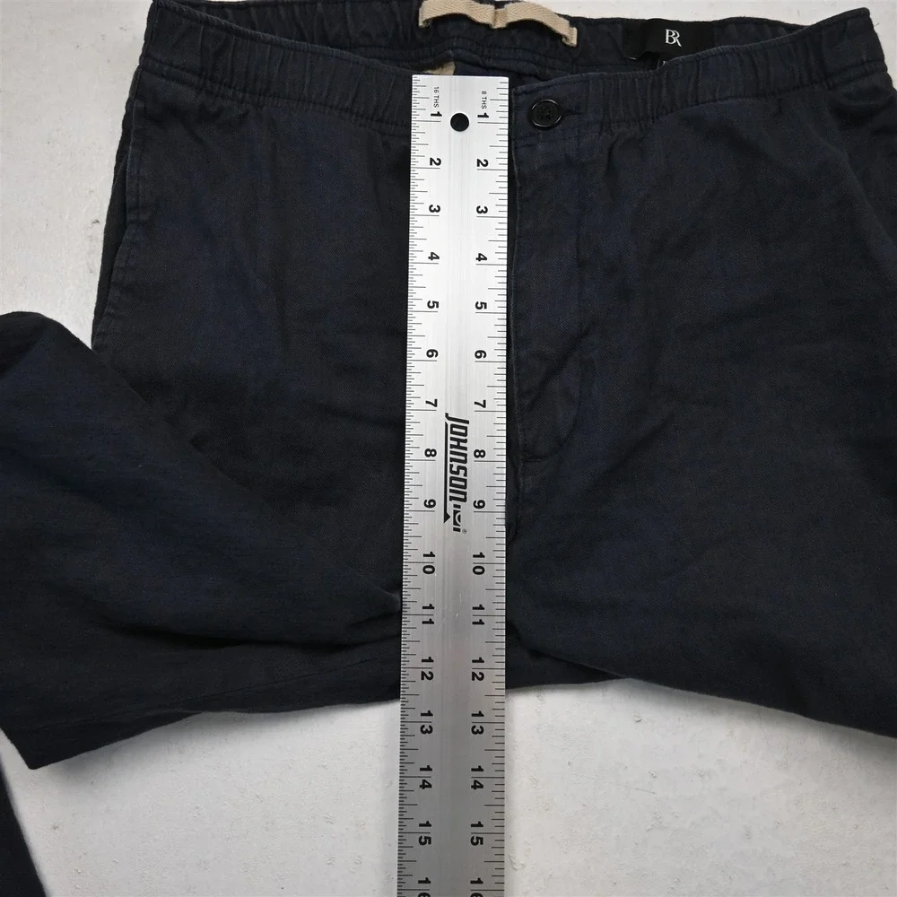 Banana Republic 32x30 Navy Blue Linen 418962 Traveler Tapered Drawstring Pants